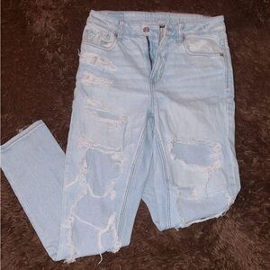 Distressed American Eagle Mom Jeans
